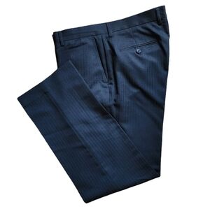 Perry Ellis Men's‎ 36 × 32 Black Pinstripe Dress Pants